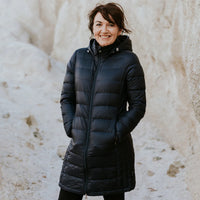 Sarah 90/10 Long Packable Down Coat - MOKE Jacket NZ LUMA