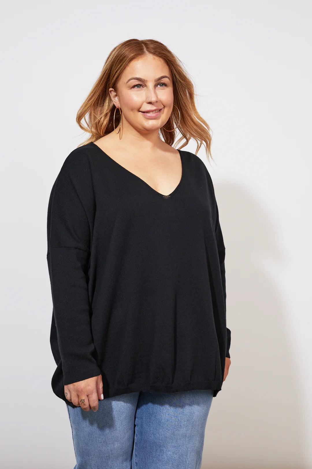 Tanna Knit - HAVEN Top ONE SIZE JET NZ LUMA