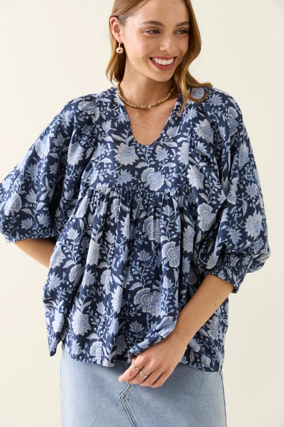 Wilma Top - Navy - ISLE OF MINE Top NZ LUMA