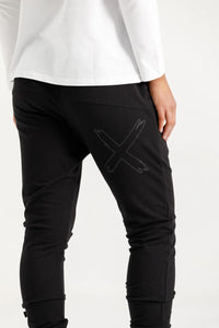 Winter Apartment Pants - Black w Black X Outline - HOMELEE Pant NZ LUMA