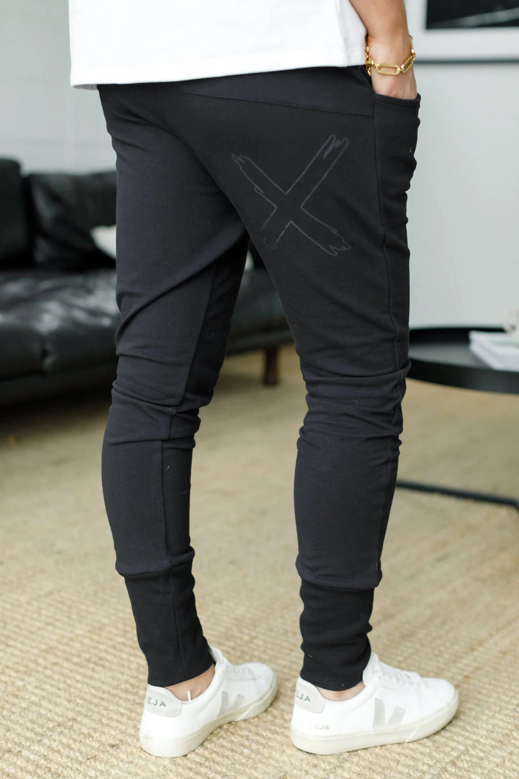 Winter Apartment Pants - Black w Black X Outline - HOMELEE Pant NZ LUMA