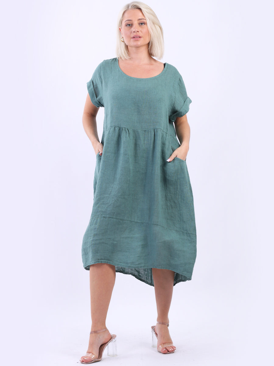 knee length dresses for ladies Perla Linen Dress Cream main image 1