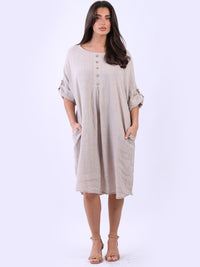 Nova - Linen Midi Dress - MADE IN ITALY Dress NZ LUMA