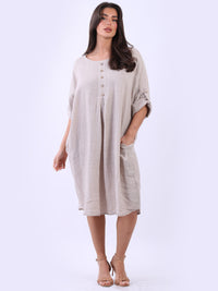 Nova - Linen Midi Dress - MADE IN ITALY Dress NZ LUMA