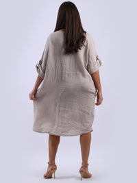 Nova - Linen Midi Dress - MADE IN ITALY Dress NZ LUMA