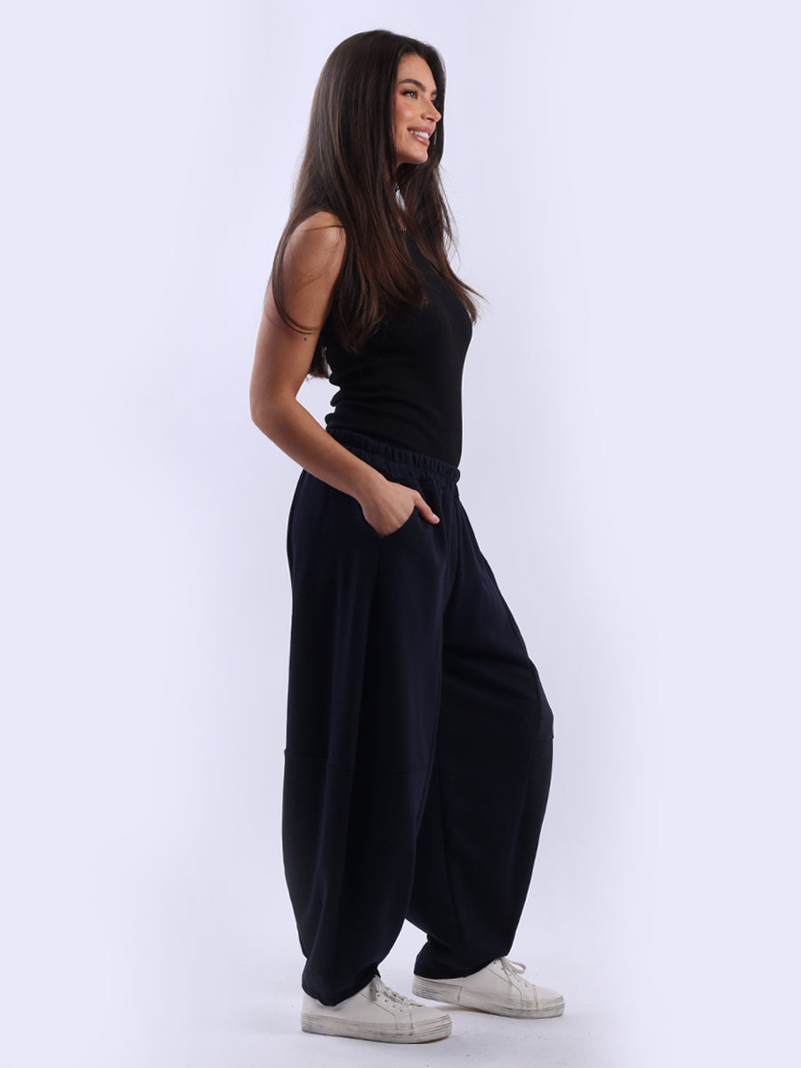 Cotton Cocoon Pant - Navy - MADE IN ITALY Pant NZ LUMA