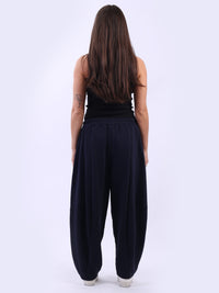 Cotton Cocoon Pant - Navy - MADE IN ITALY Pant NZ LUMA
