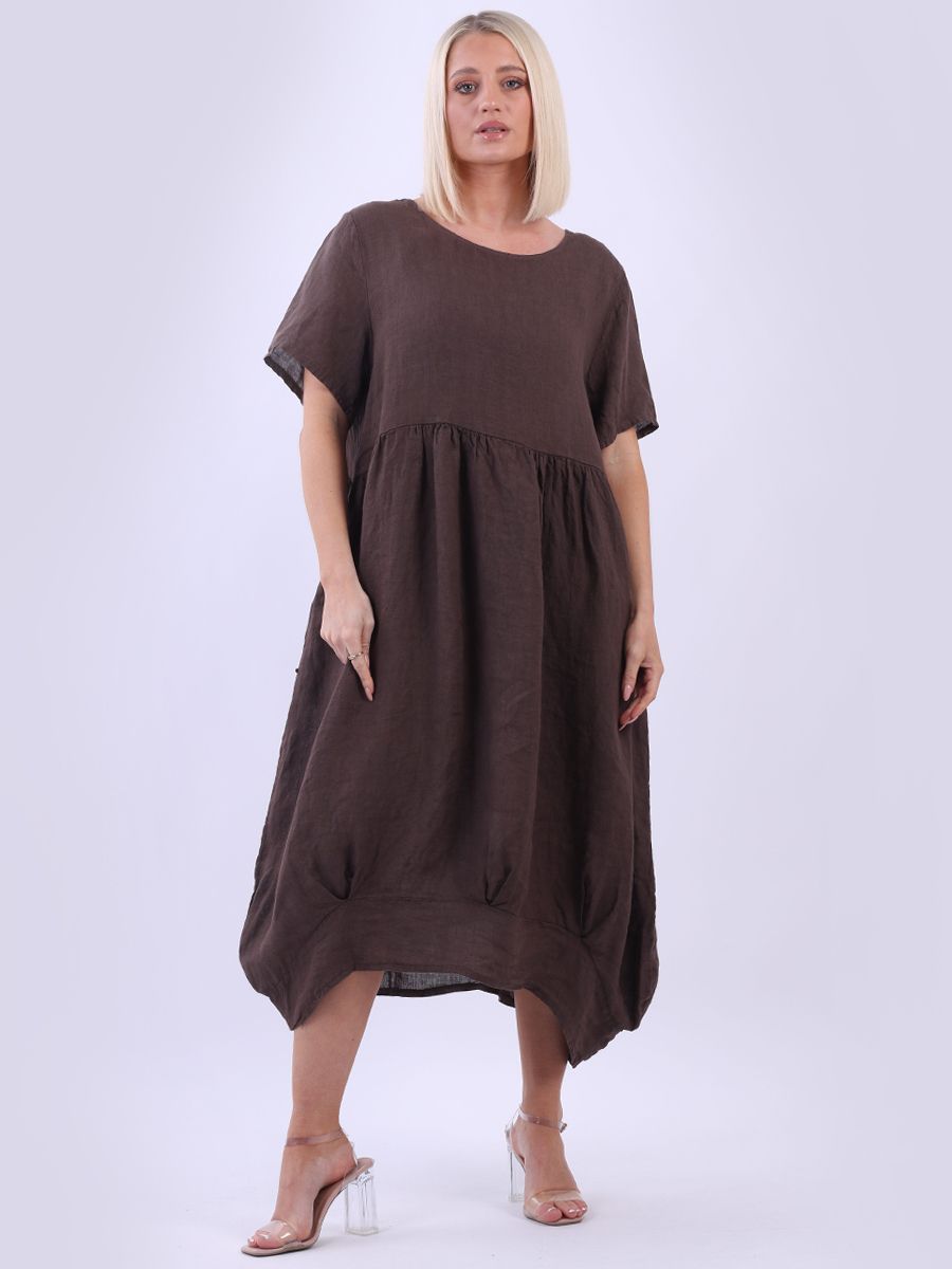 Telisina - MADE IN ITALY Dress One Size (12-18) Chocolate NZ LUMA
