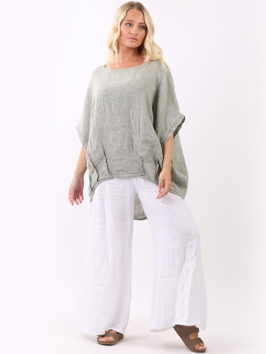 Roberta - MADE IN ITALY Top One Size (10-18) Khaki NZ LUMA