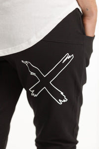 Apartment Pants Winter Weight with White X Outline - HOME-LEE Pant 6 8 10 12 14 16 Black NZ LUMA