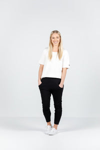 Apartment Pants with White X - HOME-LEE Pant 6 10 14 Black NZ LUMA