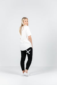 Apartment Pants with White X - HOME-LEE Pant 8 12 16 Black NZ LUMA