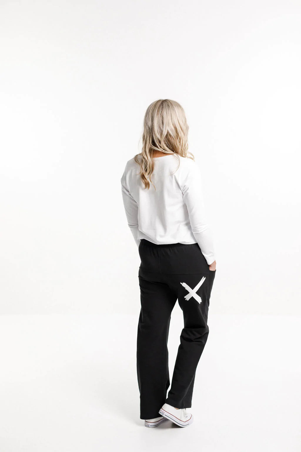 Avenue Pants Black with White X - HOME-LEE Pant NZ LUMA