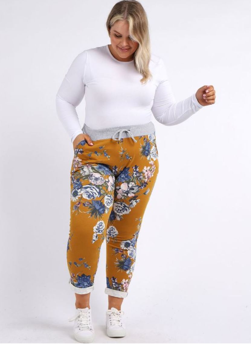 Gaia - MADE IN ITALY Pant Large (16+) Small-Medium (10-14) Mustard NZ LUMA