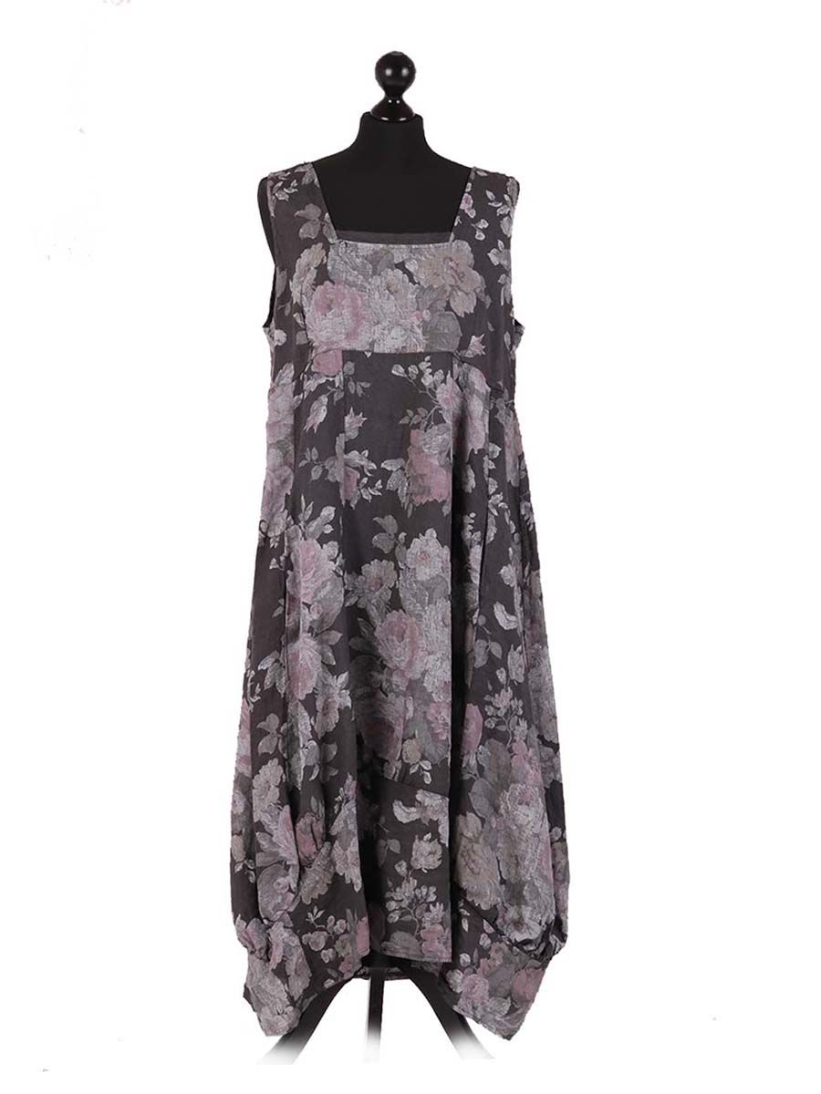Isabella - MADE IN ITALY Dress Standard (10-16) Curvaceous (18-24) Charcoal NZ LUMA