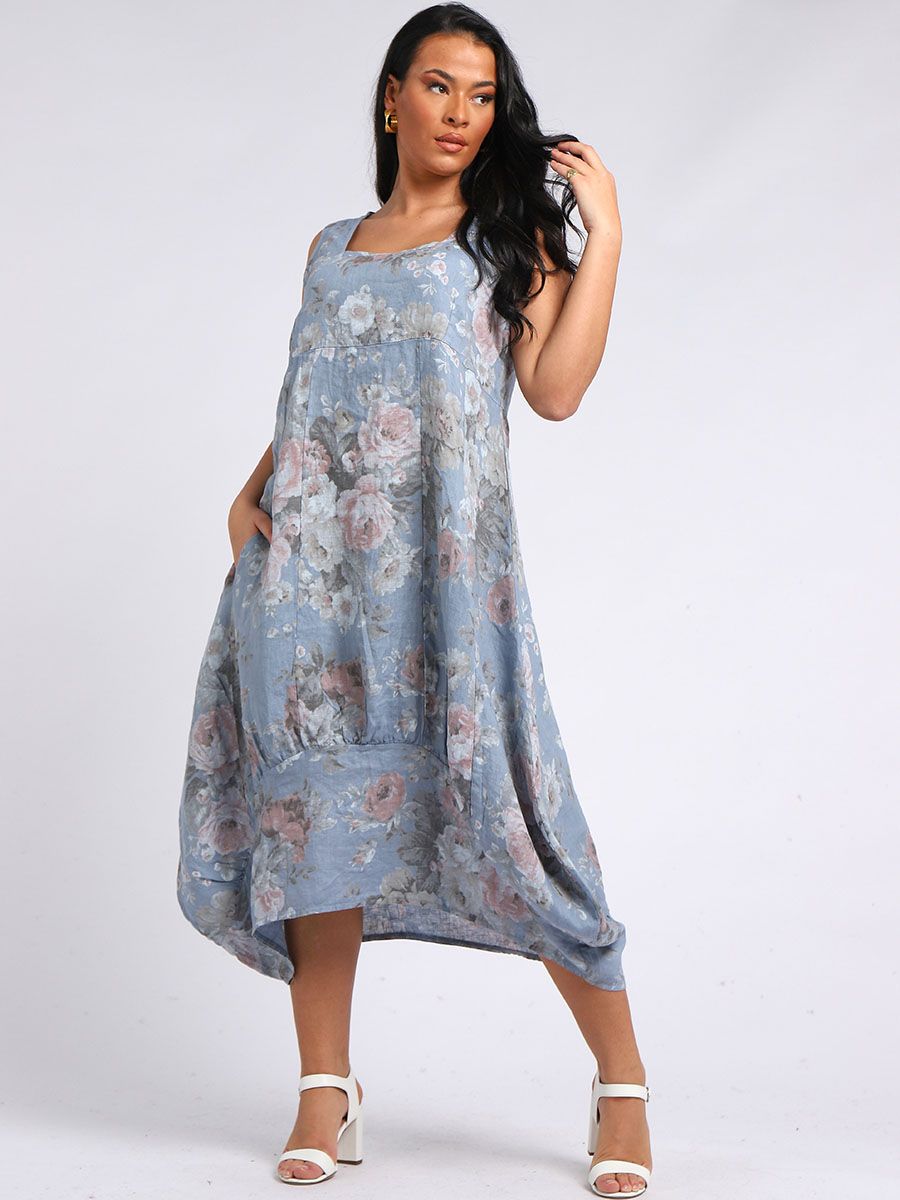 Isabella - MADE IN ITALY Dress Standard (10-16) Curvaceous (18-24) Denim NZ LUMA