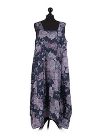 Isabella - MADE IN ITALY Dress Standard (10-16) Curvaceous (18-24) Navy NZ LUMA