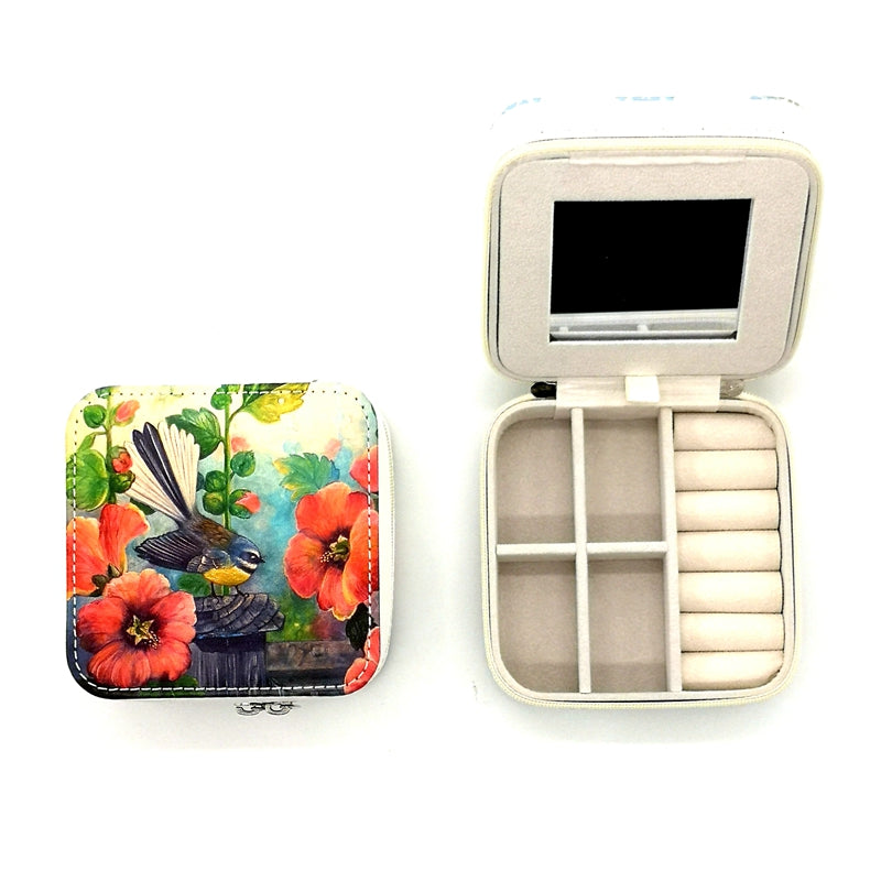 Jewellery Box - Irina Velman, Fantail and Hollyhocks - NZ ARTISTS COLLECTION Accessories NZ LUMA