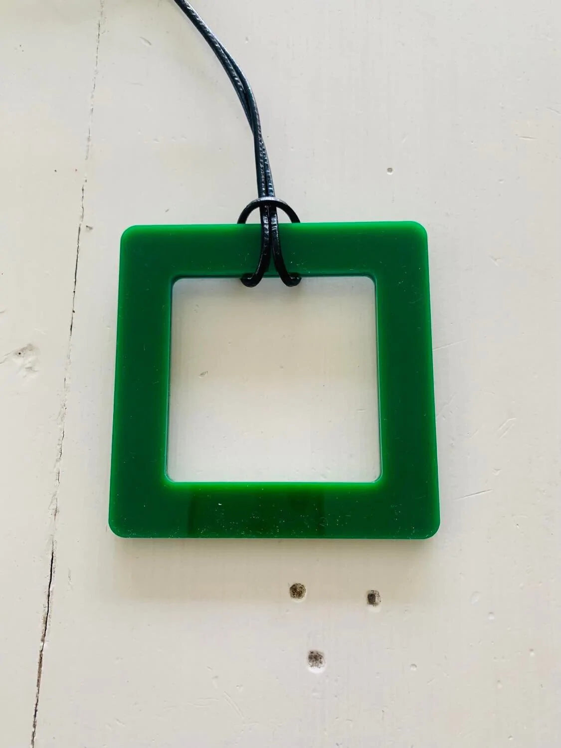 Large Green Square Necklace - TWO BLONDE BOBS Accessories NZ LUMA