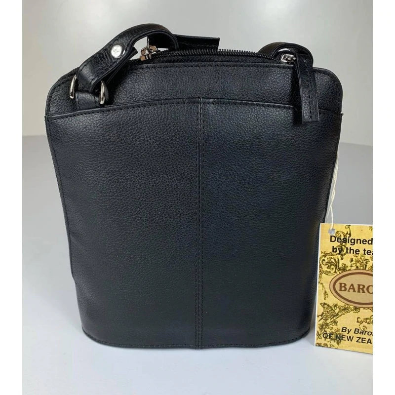 Paris Leather Handbag - BARON Accessories Black NZ LUMA