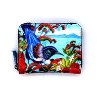 Small Zipped Wallet - Irena Velman, Tui/Pohutakawa - NZ ARTISTS COLLECTION Accessories NZ LUMA