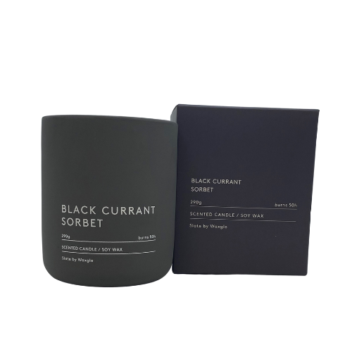 Soy Wax 290g Candle in Slate Vessel Black Currant Sorbet - WAXGLO Accessories LUMA NZ