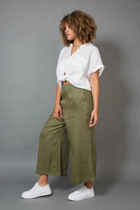 Studio Crop Pant - EB & IVE Pant X Small Small Medium Large X Large Khaki NZ LUMA