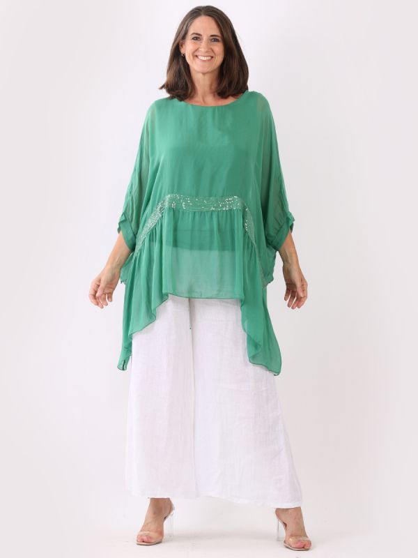 Zita - MADE IN ITALY Top One Size (14-24) Green NZ LUMA