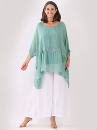 Zita - MADE IN ITALY Top One Size (14-24) Ocean Blue NZ LUMA