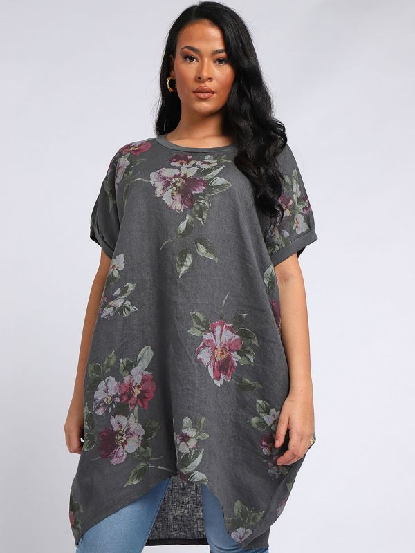 Lucia - MADE IN ITALY Top One Size Charcoal NZ LUMA