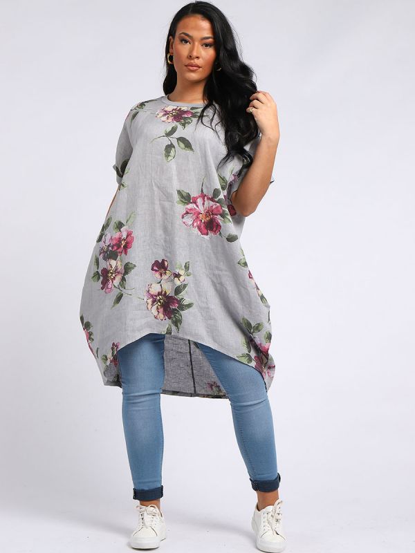 Lucia - MADE IN ITALY Top One Size Grey NZ LUMA