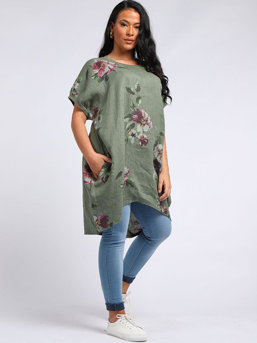Lucia - MADE IN ITALY Top One Size Khaki NZ LUMA