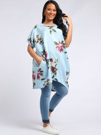 Lucia - MADE IN ITALY Top One Size Blue NZ LUMA