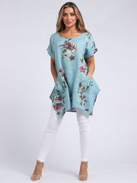 Nicole - MADE IN ITALY Top (18-22) Aqua NZ LUMA