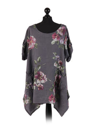 Nicole - MADE IN ITALY Top (18-22) Charcoal NZ LUMA