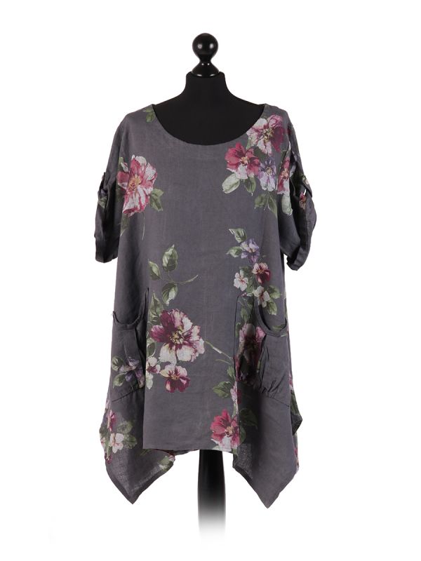 Nicole - MADE IN ITALY Top (18-22) Charcoal NZ LUMA