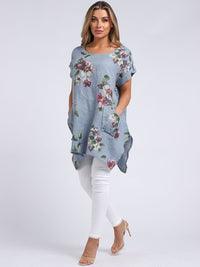 Nicole - MADE IN ITALY Top (18-22) Sky Blue NZ LUMA