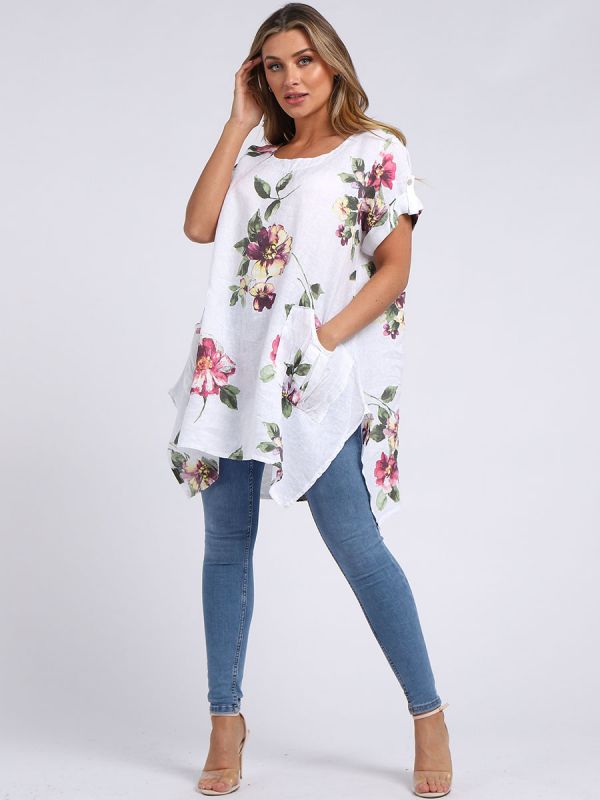 Nicole - MADE IN ITALY Top (18-22) White NZ LUMA