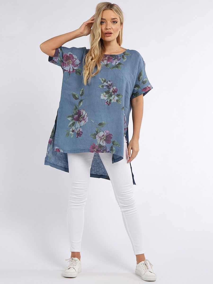 Arianna - MADE IN ITALY Top One Size (12-18) Denim NZ LUMA