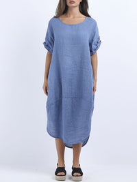 Agnesina - MADE IN ITALY Dress One Size (14-20) Denim NZ LUMA