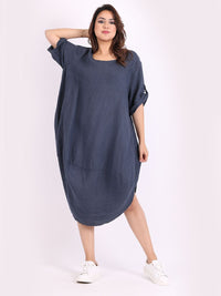 Agnesina - MADE IN ITALY Dress One Size (14-20) Navy NZ LUMA