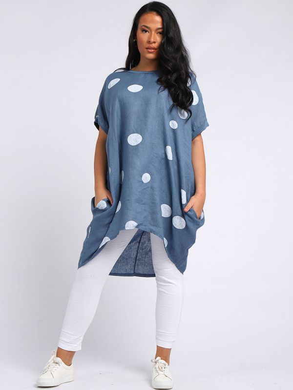 Francesca - MADE IN ITALY Top One Size Denim NZ LUMA
