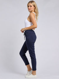 Elena - MADE IN ITALY Pant One Size (16-20) Navy NZ LUMA