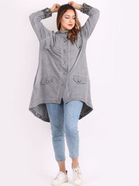 Fiametta - MADE IN ITALY Jacket One Size (14-22) Charcoal NZ LUMA