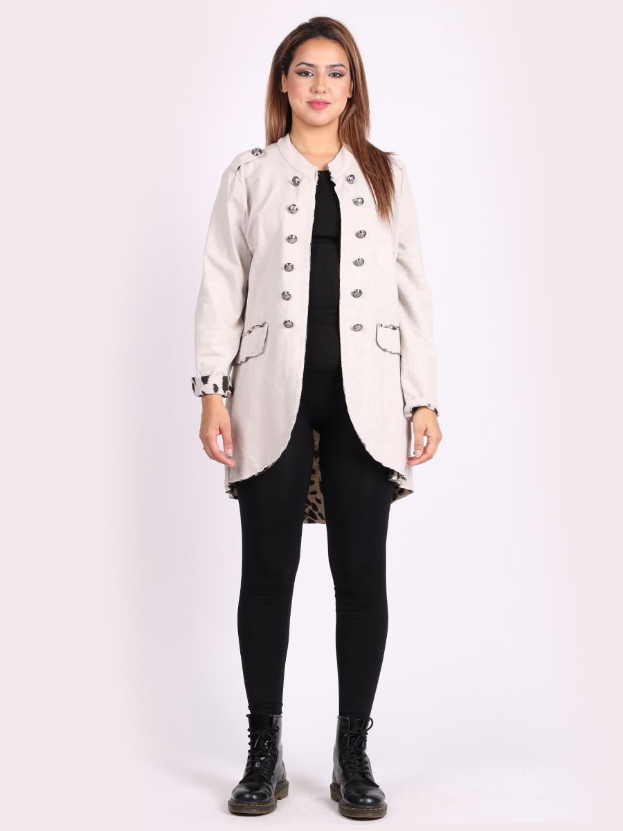 Maddalena - MADE IN ITALY Jacket One Size (10-16) Beige NZ LUMA