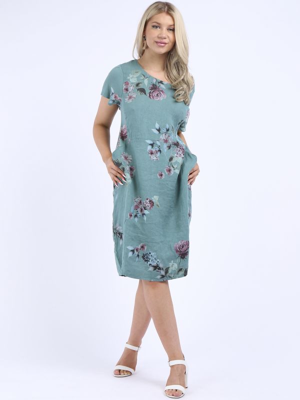 Pierina - MADE IN ITALY Dress One Size (10-18) Ocean Blue NZ LUMA
