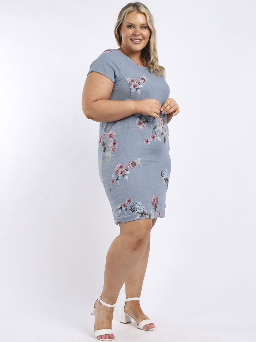 Pierina - MADE IN ITALY Dress One Size (10-18) Denim NZ LUMA