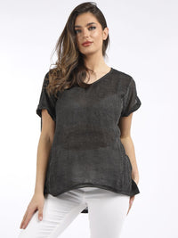 Antonia - MADE IN ITALY Top One Size (14-20) Black NZ LUMA