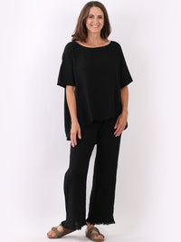 Lovinia - MADE IN ITALY Top One Size (10-16) Black NZ LUMA