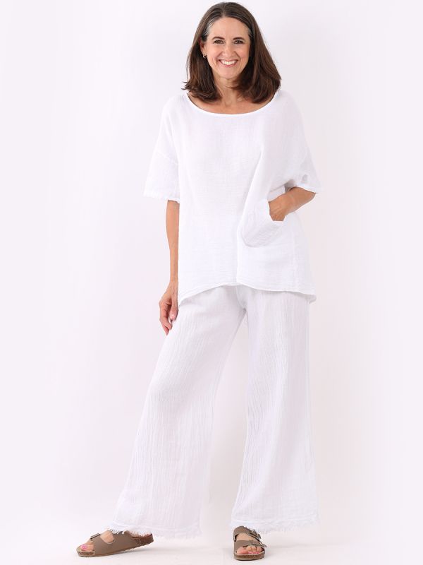 Lovinia - MADE IN ITALY Top One Size (10-16) White NZ LUMA